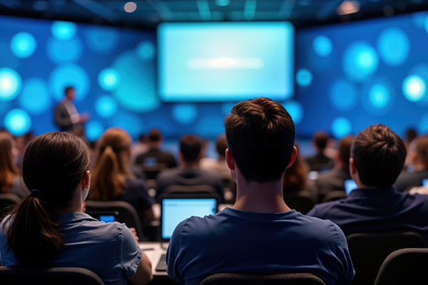 Audience in a seminar on AI