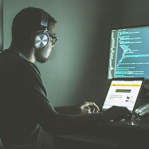 Student working on AI Bootcamp