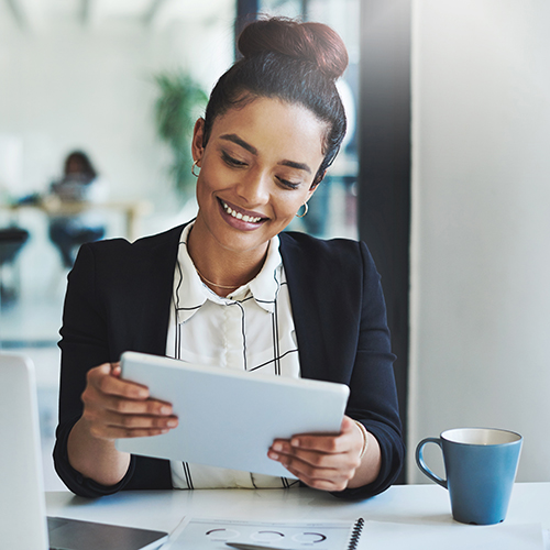 Woman reading a document