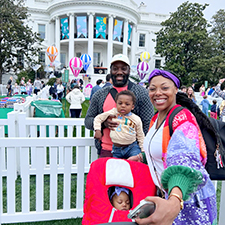 Chibundu Nnake with wife and two children on the White House lawn during an Easter celebration