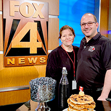Michelle Delaurier and husband on the set of Fox 4 News