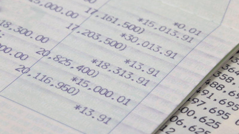 Photo of accounting sheets