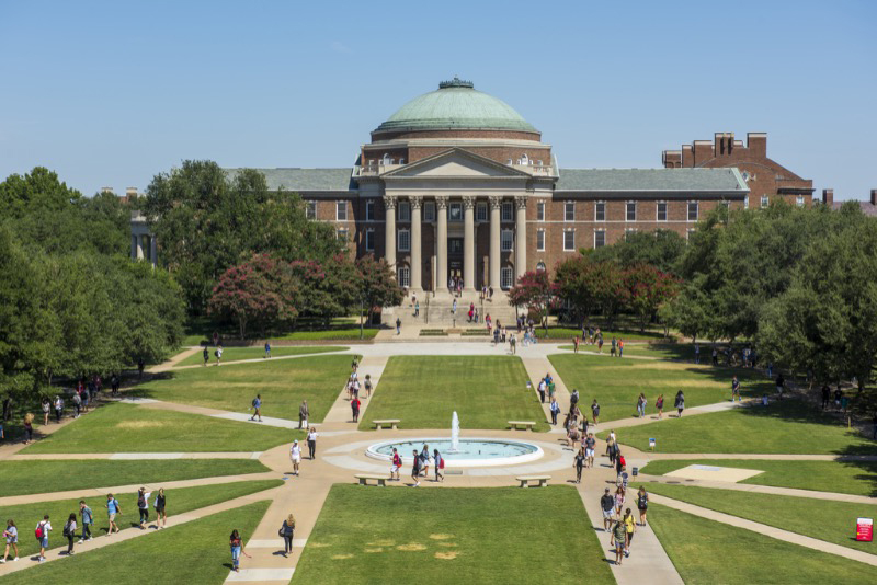 dallas hall lawn high view