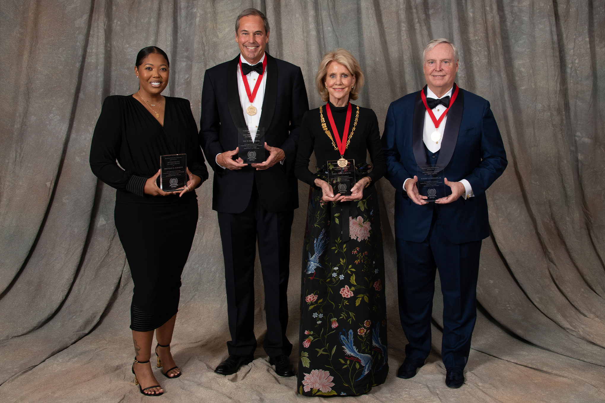 Brittany K. Barnett ’11, Ray W. Washburne ’84, Emily Rich Summers ’66 and Robert H. Dedman, Jr. ’80, ’84