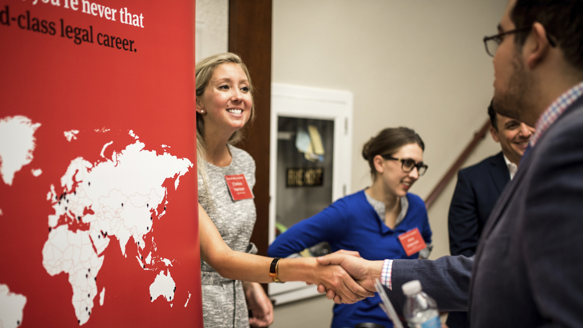 Students meet with prospective employers