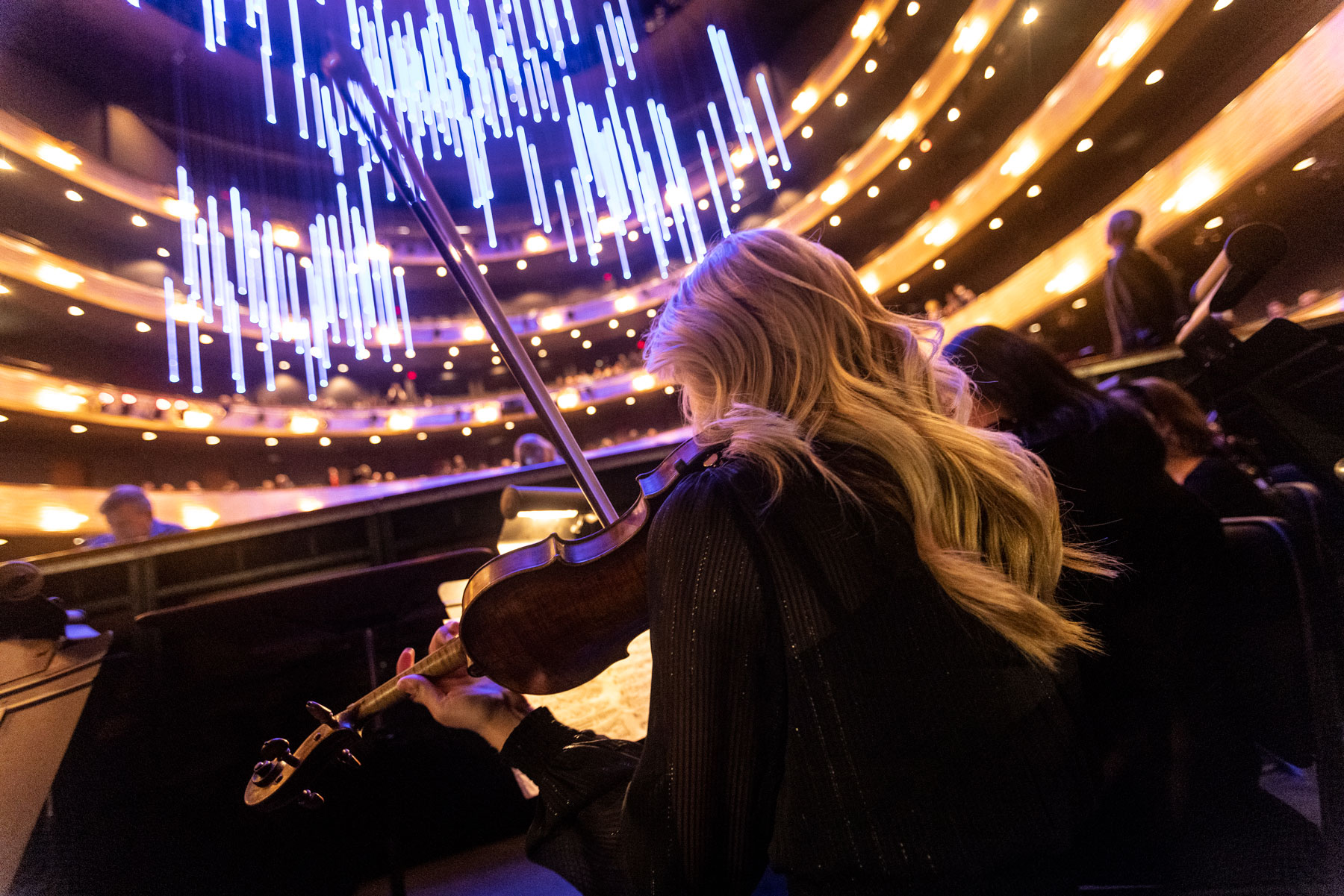 Student musicians perform for the Meadows at the Winspear.