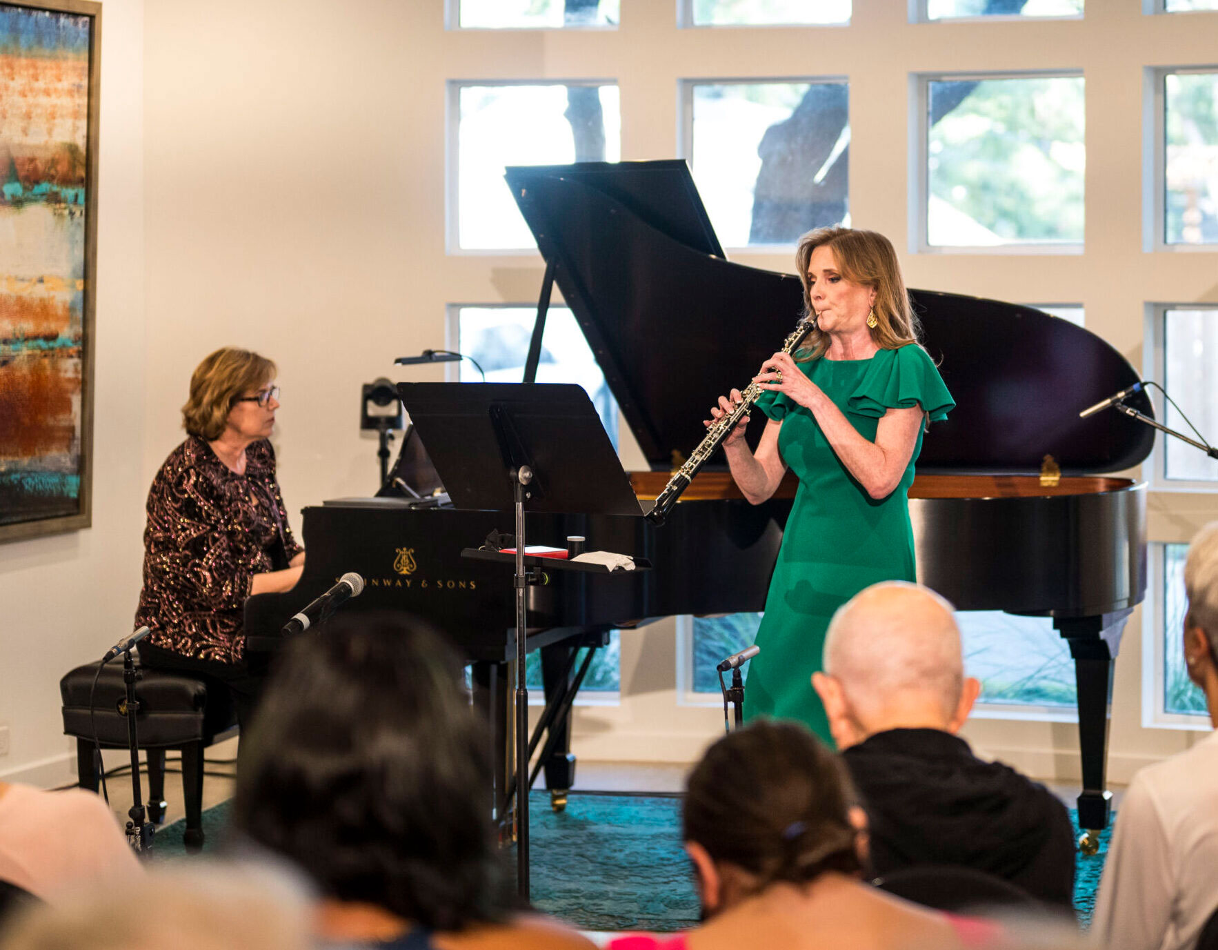 Alecia Lawyer (right) and Audrey Andrist perform at ROCO Unchambered in 2024. Photo credit: Rolando Ramon.