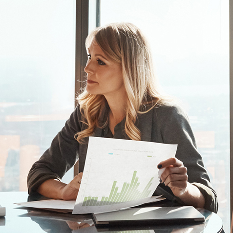 Woman with chart