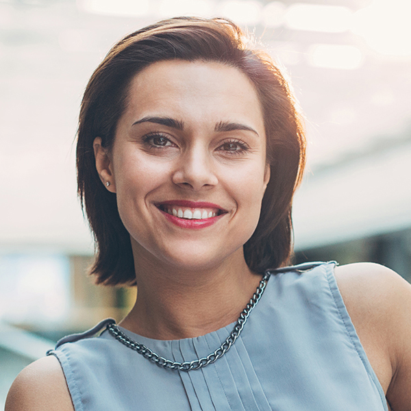 Woman smiling at camera