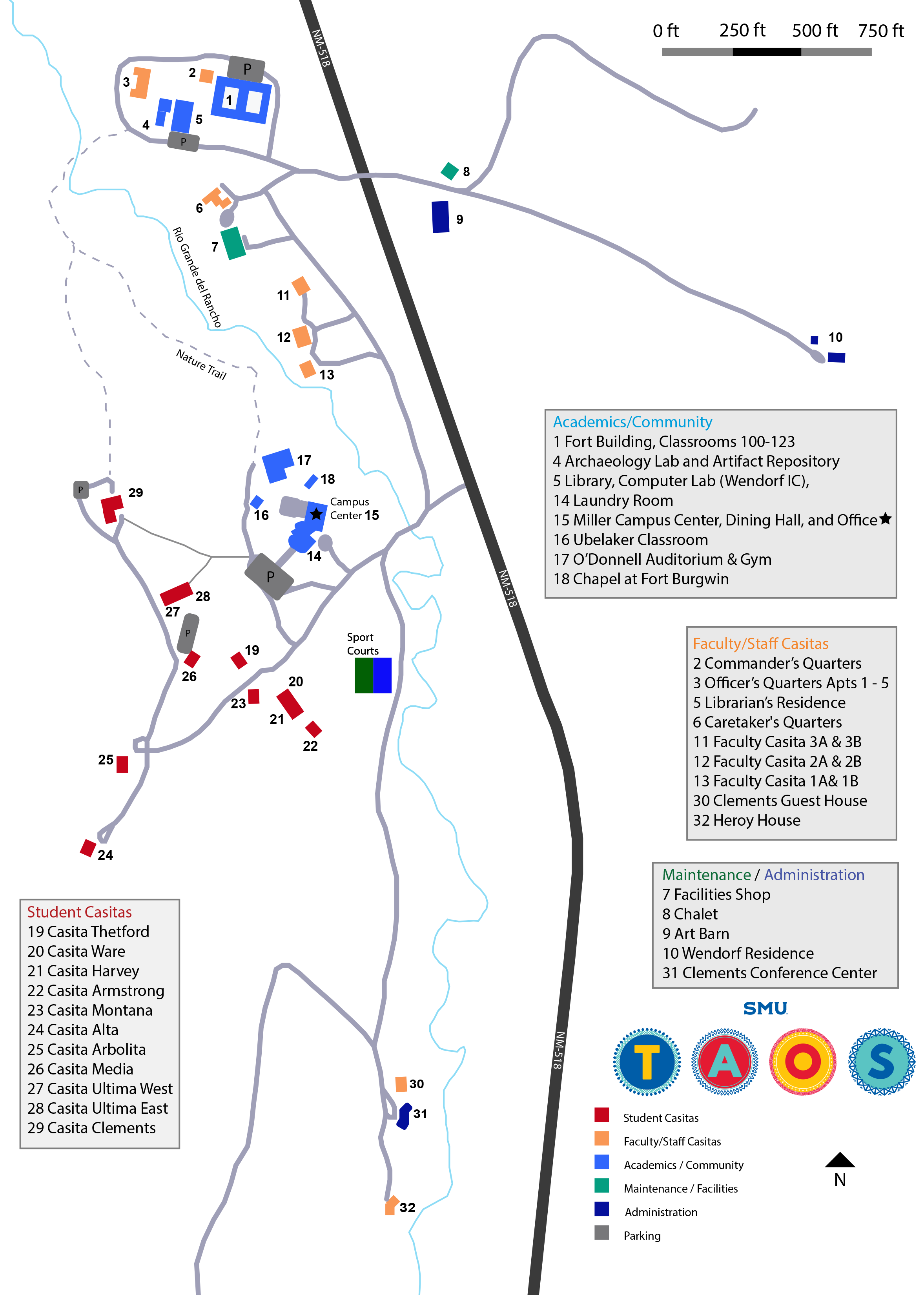 色花堂_色花堂 98堂 Taos campus map 2024