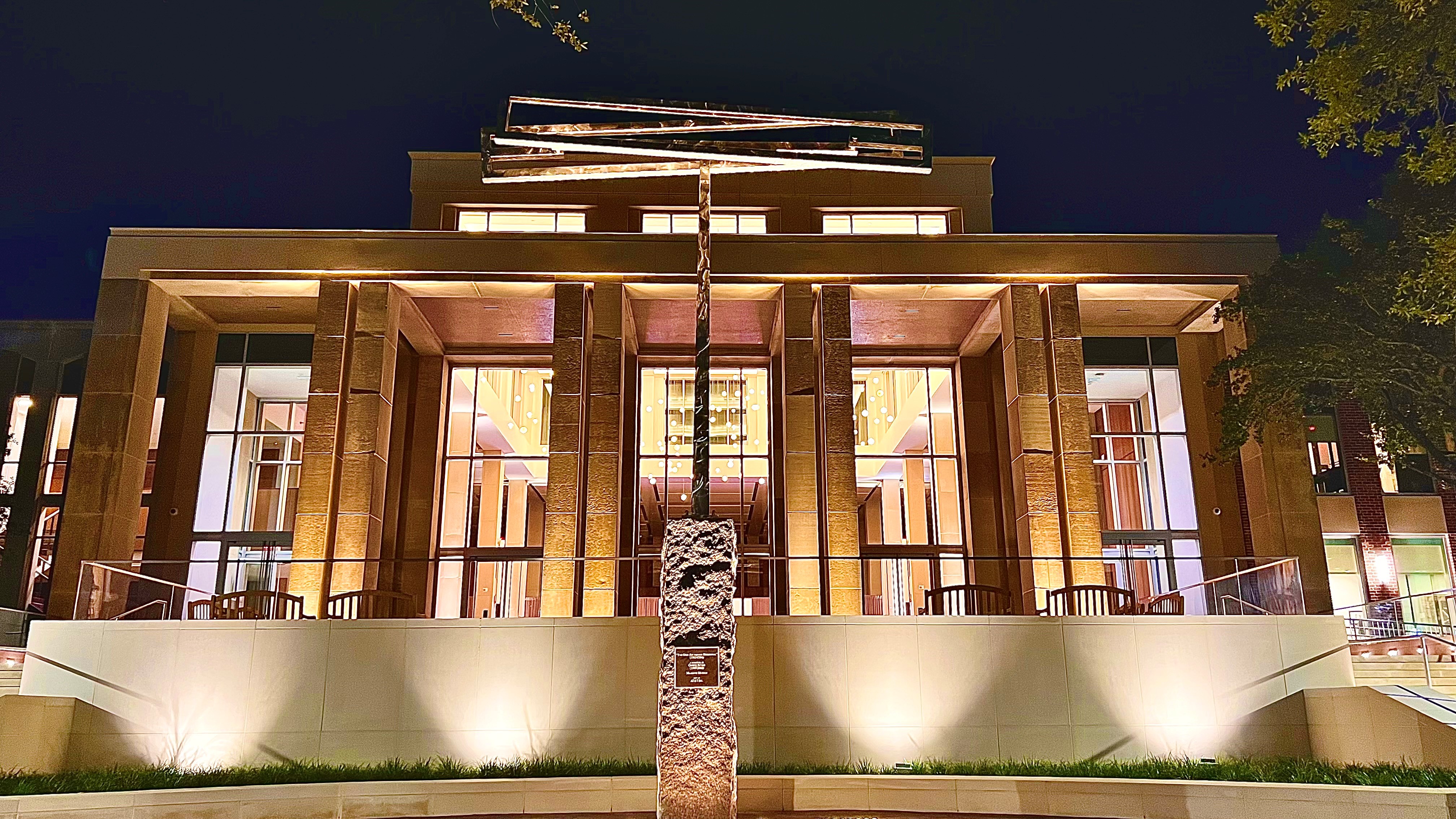 Outdoor Evening View of Meadows School of the Arts Outdoor Evening View of Meadows School of the Arts