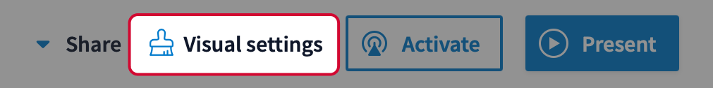 screenshot highlighting the visual settings button